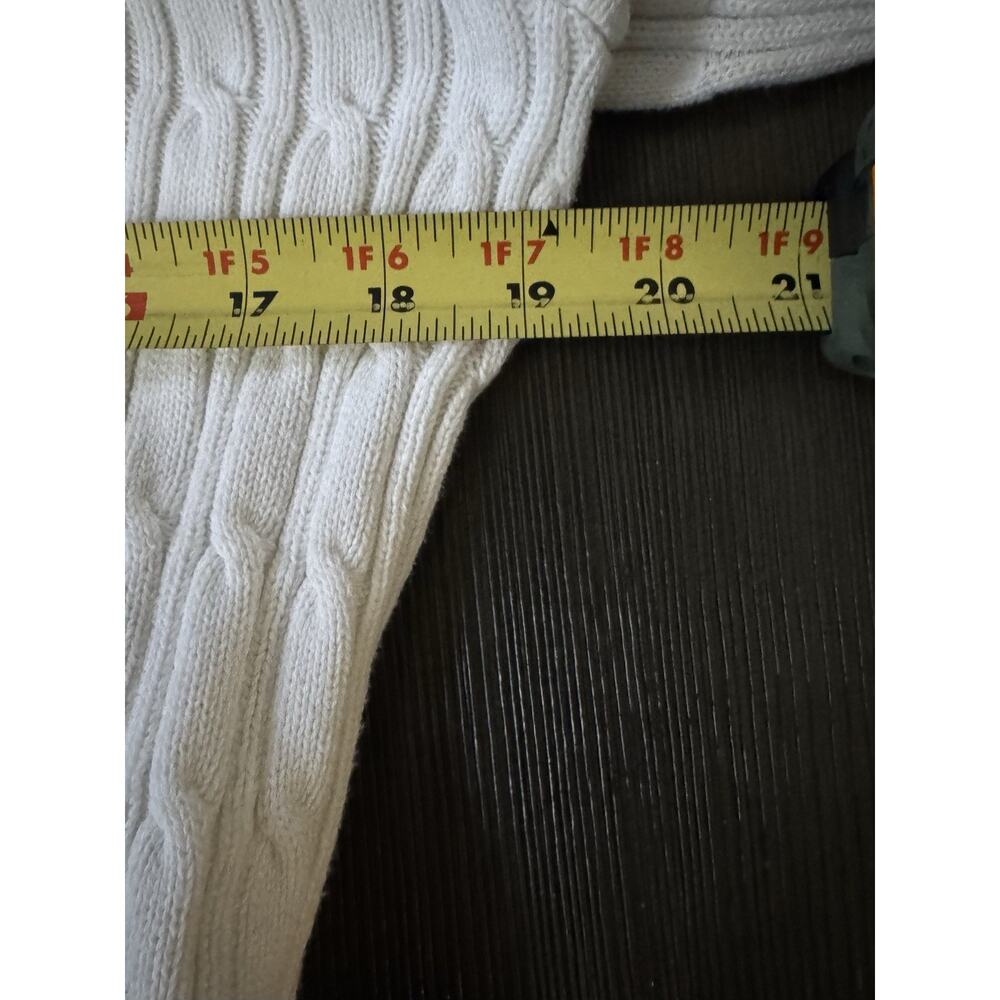 Liz Claiborne Y2K Womens Cable Knit White Pullover Sweater Vintage Old Money XL - Picture 6 of 10